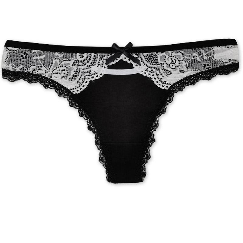 6pcs/set of Pure Cotton Underwear Women T-back Sexy Fashion Plus Size Thong Lace Solid Color Underwear