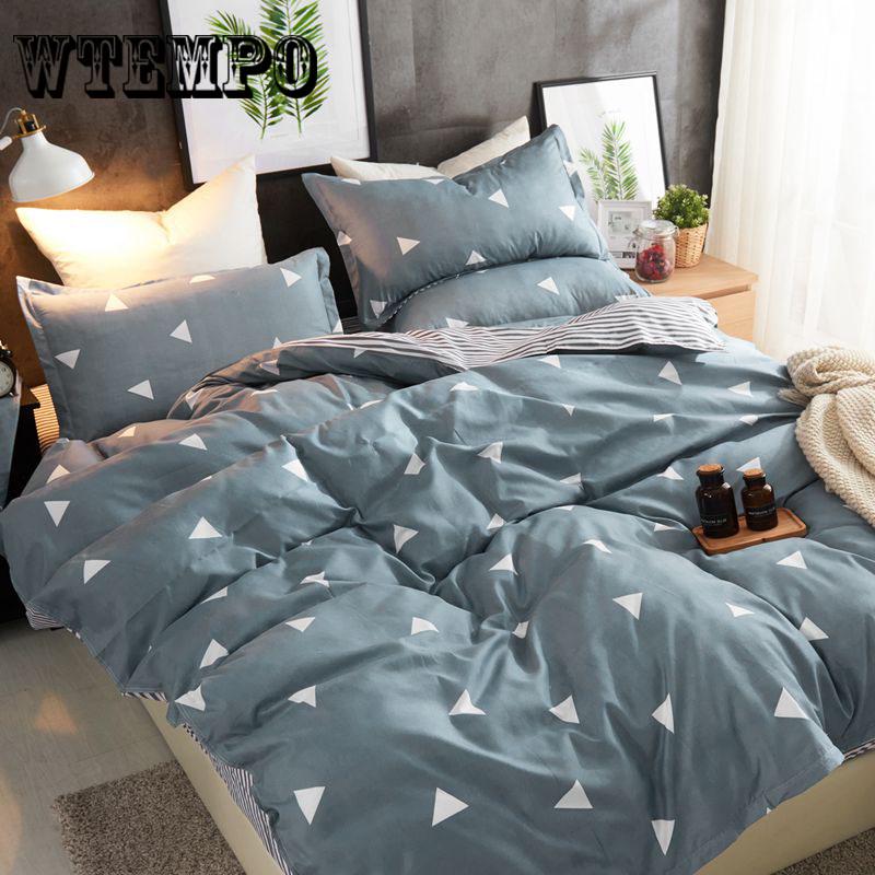 No Ball No Fading Skin-friendly Long-staple Cotton Suit Duvet Cover Bed Sheet Pillowcase Bedding