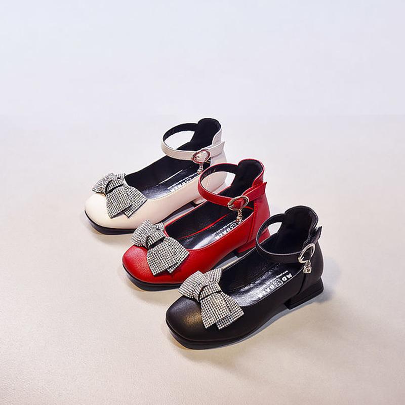 Children's Shoes  Princess Shoes Spring  Summer Girls' Leather Shoes  All-match Elementary School High-heeled Red Performance Shoes