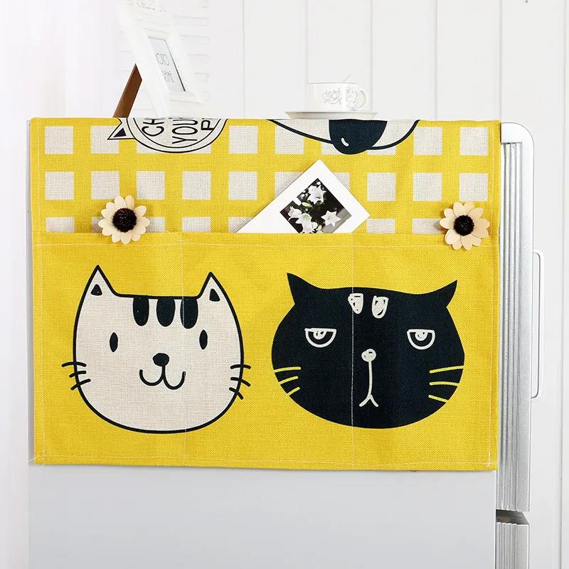 Thickened Refrigerator Cover Cloth Towel Washing Machine Cover Cloth Cartoon Pattern Refrigerator Dust Cover