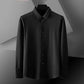 Long Sleeve T-shirts Stretch Cardigan Button Down Shirts Casual Men Clothing Solid Color Male Top