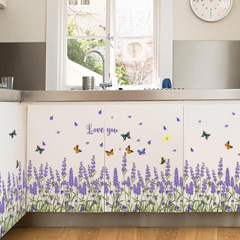 Lavender baseboard porch kitchen bathroom bedroom living room decorative  wall sticker
