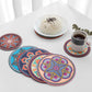 1/2/4pcs Mandala Pattern Creative Silicone Coaster Household Anti-scalding Mat Coffee Drink Coaster