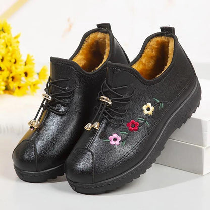 Women's Cotton boots Autumn and Winter Cloth Shoes Plus Velvet Thick Non-slip Cotton Shoes Mother Shoes