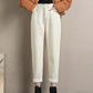 Plus Velvet Jeans Apricot Women's Trousers High Waist Winter Thin Straight Harem Pants Thickened Warmth Fashionable Loose Pants