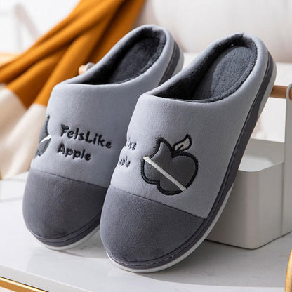 Cotton Slippers Men's Winter Home Indoor Warm Non-slip Thick Bottom Suede Cotton Shoes