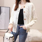 Autumn New Style Retro Design Button Twist Top Loose Short Long Sleeve Knitted Casual Sweater Cardigan Jacket Women