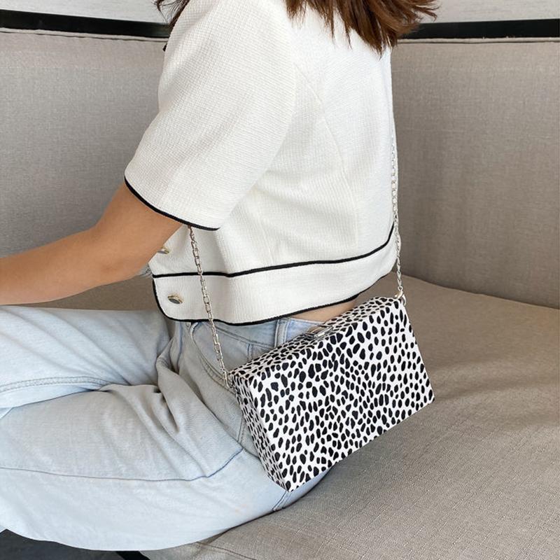 Women Box Bag Handbags Print Casual Clutch Purse Shoulder Crossbody Bags Animal Pattern Chain Bag Cuboid