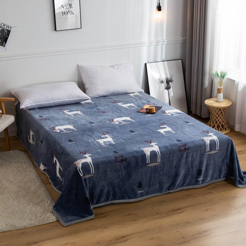 Winter Thicken Flannel Blanket Duvet Cover Blanket Double-sided Fleece Sheet Single Coral Fleece Blanket Bedding Sheet Sofa Decoration Blanket