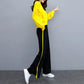 Suit Long-sleeved Shirt + Loose Wide-leg Pants Two-piece Loose Casual Sportswear Suit Female Outdoor Sports Suit Casual Home Wear