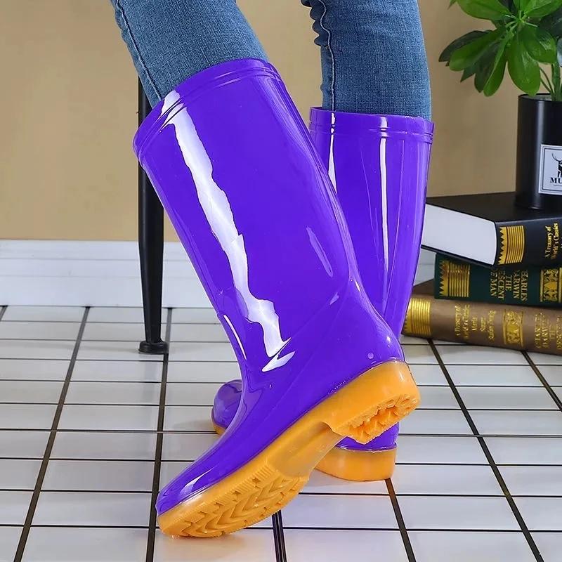 Rain Boots Women Boots for Women Waterproof Work Shoes for Girls Non-slip Knee High Water Boots Anti Skid Size 35-41