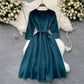 Formal Dress Spring and Autumn Embroidery Pattern Dress Temperament V-neck Tie Evening Dress Elegant Bridesmaid Dress