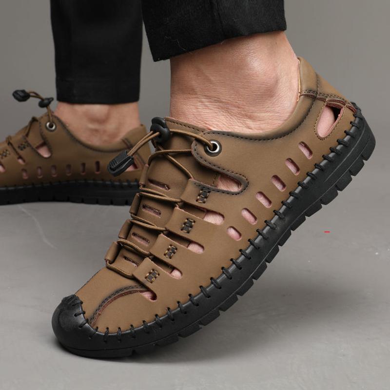 Summer Breathable Men's Mesh Shoes Men's Soft Sole Sports and Leisure Hollow Shoes