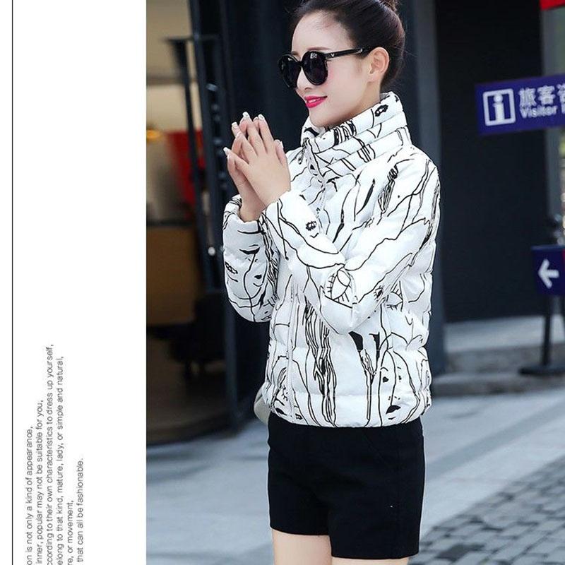 Cotton Winter Women's Short Section Women's Padded Jacket Korean Slim and Thin Cotton Winter Stand-up Collar Jacket