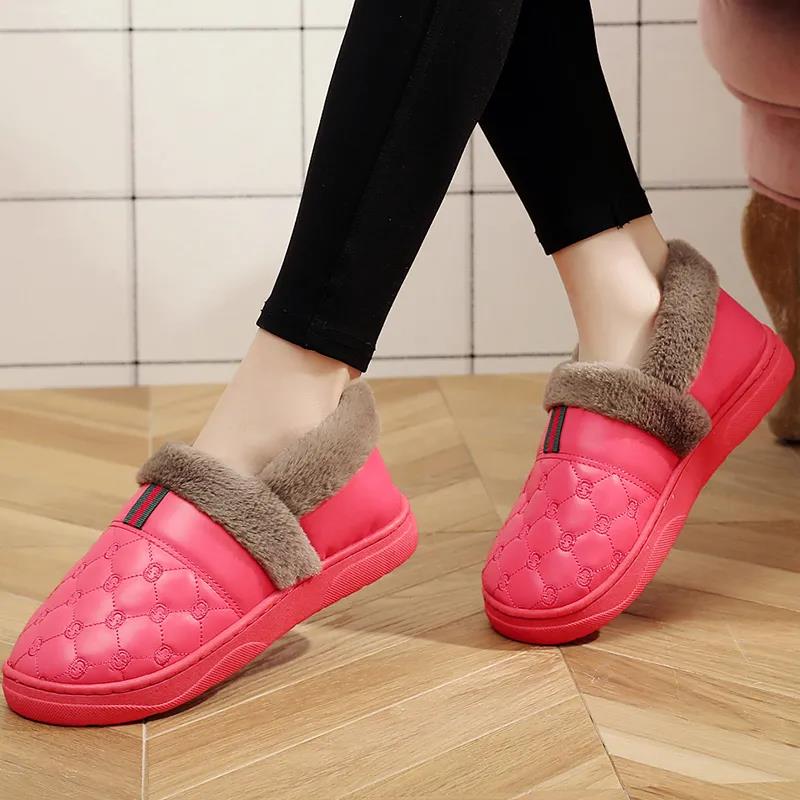 Fall/winter Men's and Women's Cotton Slippers Bag with Non-slip Flat Shoes Casual Couple Shoes