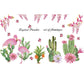 Cactus green plant animal flower wall stickers Nordic bedroom background decorative wallpaper PVC