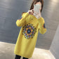 Ethnic Thick Pullover Sweater Women Korean Loose Embroidered Knitted Bottoming sweater All-match Knitweat Autumn and Winter