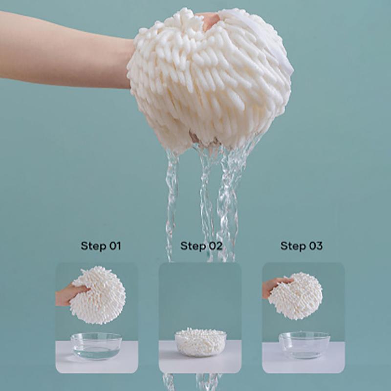 Plush Chenille Hand Towel Kitchen Towels Bathroom Soft Quick-Drying Towel
