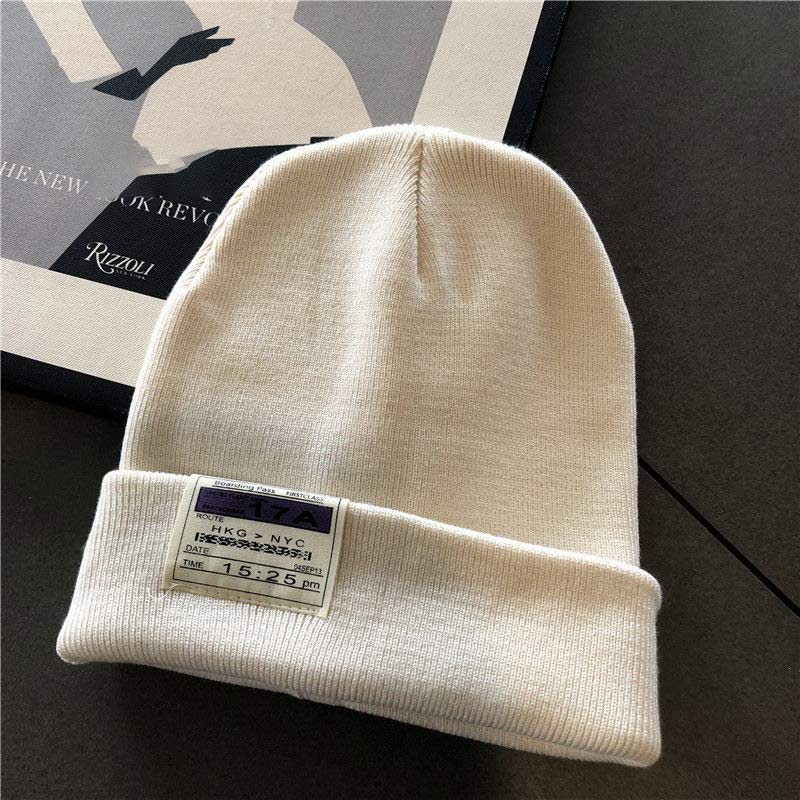 Unisex Knitted Beanie Hat Winter Solid Color Warm Hat Ladies Crochet Ski Leisure Skull Hat