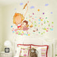 [Wall sticker ]Lion Girl In The Flowers Wall Stickers For Kids Rooms Nursery Baby Bedroom Children D