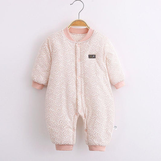 Baby Jumpsuit Autumn and Winter Newborn Clothes Male and Female Baby Clip Cotton Pure Cotton Thickened Autumn and Winter Baby Clothes