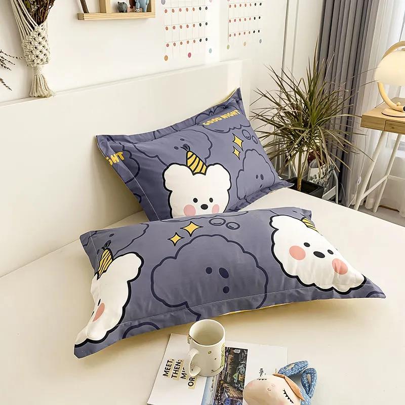 Cartoon Pillowcase A Pair of Pure Cotton Adult Household Pillowcases Student Dormitory Pillowcases