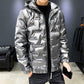 Winter Down Padded Jacket Men's Short Padded Jacket Young and Middle-aged Korean Trend Bright Leather Padded Jacket