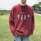 Winter Warm Men Sweater Men Fashion Print Knitted Mens Sweaters Casual Male Slim Fit Pullover