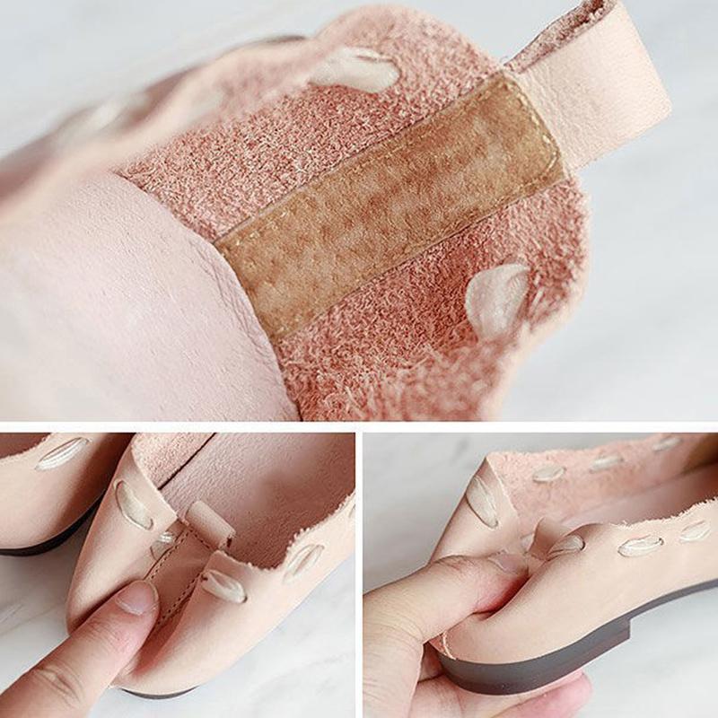 Single Shoes Women's Shallow Mouth Flat Soft and Comfortable Non-slip All-match Women's Flat Leather Shoes Lightweight Non-slip
