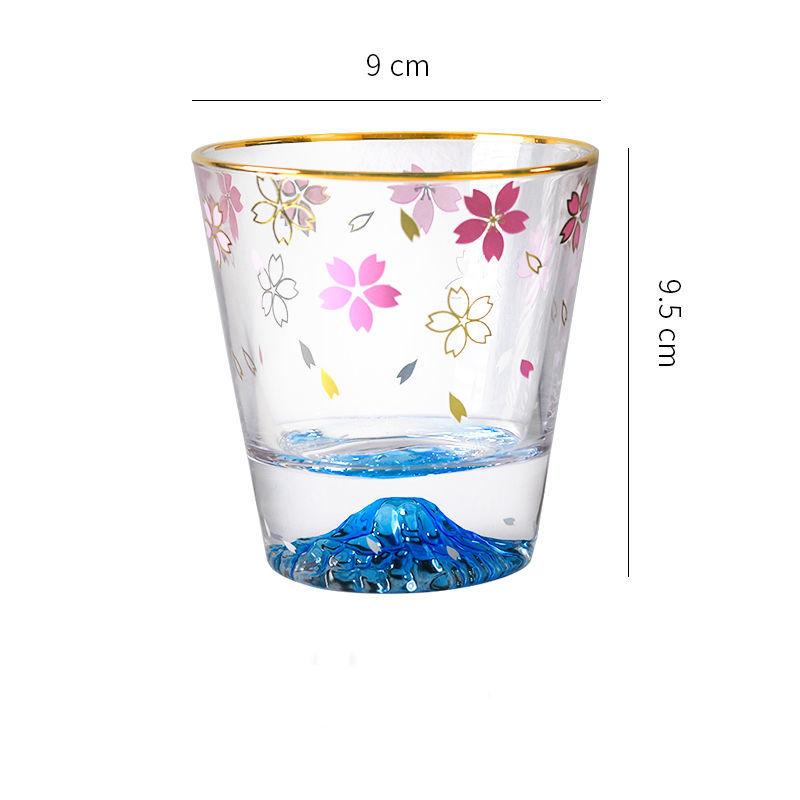Japanese Mount Fuji Cup Cherry Blossom Couple Glass Net Red Ins Water Cup Creative Girl Heart Pink Cute Cup