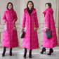 Chinese Style Cotton-padded Jacket Women's Winter Long Section Thick Ethnic Style Down Padded Jacket Over The Knee Padded Jacket Stand-up Collar Hood