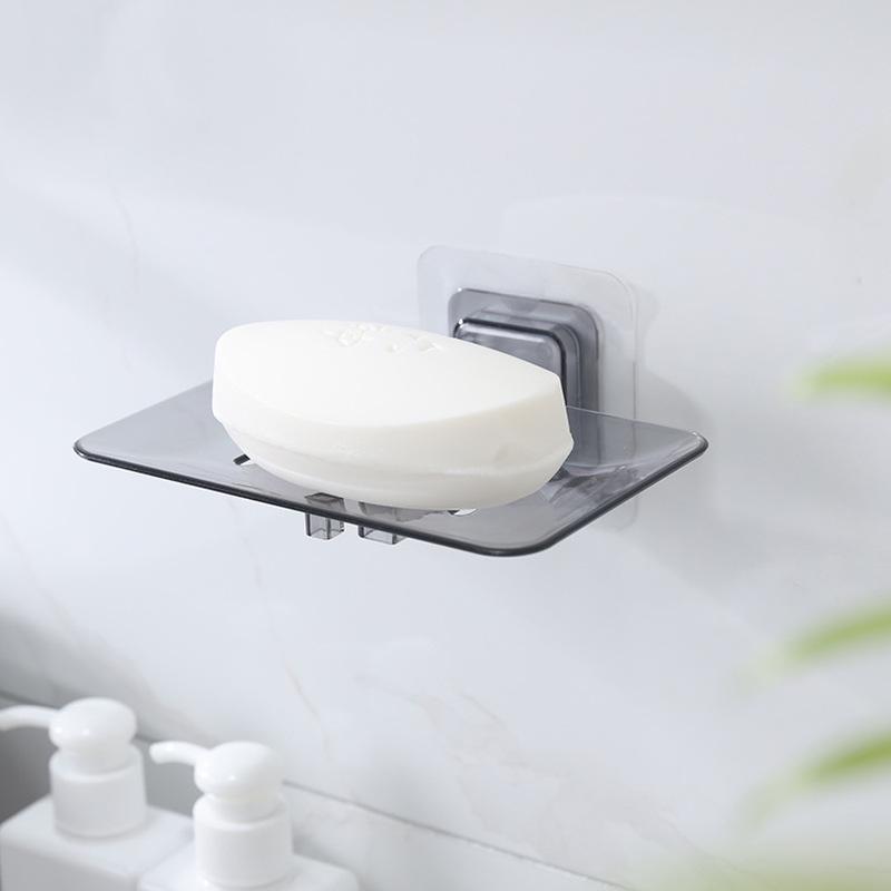 2pc Bathroom Soap Box Wall Mounted Shower Dish Storage Plate Tray Holder Soap Holder Rack Accessories