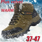 Men's Outdoor High-top Hiking Shoes Winter Plus Velvet Warm Snow Boots Waterproof Non-slip Wear-resistant Hiking Shoes