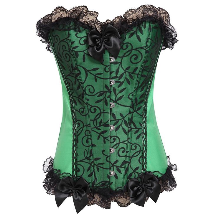 Overbust Corset Sexy Lace Plus Size Erotic Zip Floral Women Bustier Corset Lingerie Tops Brocade