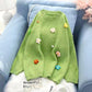 Fashion Loose Sweater Girl Pullover Autumn and Winter Sweet Small Flowers Wild Sweater