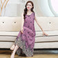 2021 Women Dresses Summer Scoop Neck Floral Print Boho Beach Dress Sleeveless A Line Sundress Robe