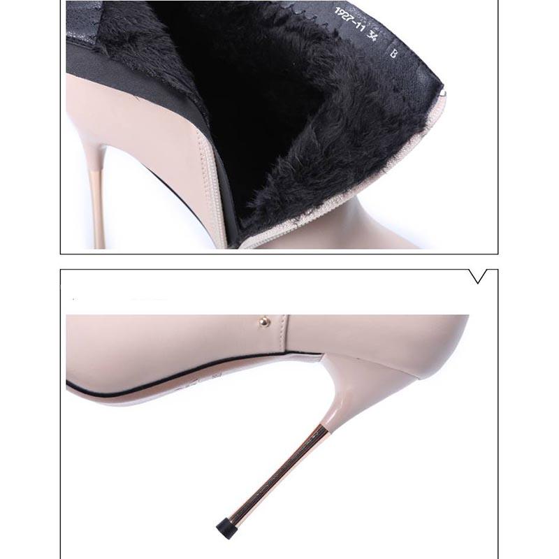 Pointed Toe Heel Fashion Ladies Ankle Boots High Heels Shoes Women Side Zipper Concise Short Boots