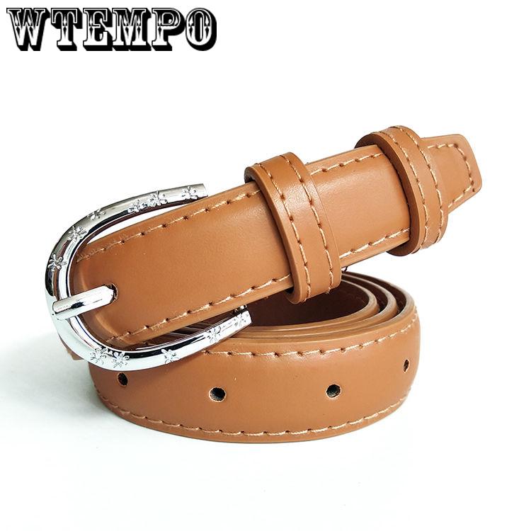 Fashion leather belts for women stitching up thin belt woman Pin buckle strap female High quality