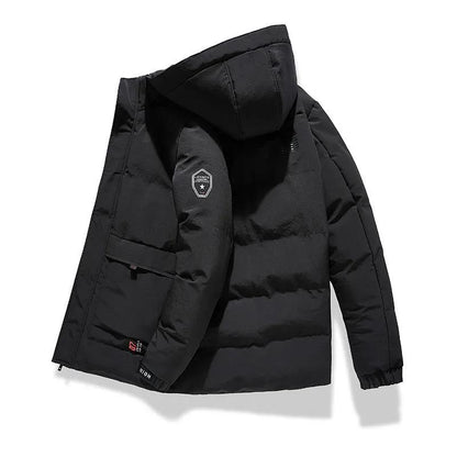 Winter Padded Jacket Men's Plus Velvet Thick Warm Sports Casual Jacket Young and Middle-aged Men's Winter Warm Down Jacket