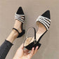 Plus Size 35-39 Summer Women Bohemian Prom High Heels Wear-resistant Non-slip Office Lady Sandals Pearl Shoes