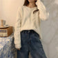 Pofulove Purple Twist Sweater Women Autumn Winter Wear Pullover Fashion Thick Wild Sweater Lady