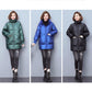 Women's Shiny Mid-length Down Jacket Winter Korean Style Loose Coat Warm Stand-collar Down Jacket