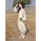 Spring Summer Floral Dress Female Temperament Fresh Chiffon Over The Knee Dress Mid-length