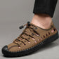 Men's Genuine Leather Breathable Leather Sandals Men's Casual Hollow Hole Shoes Non-slip Soft Sole Leather Sandals