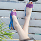 Summer Plastic Ladies Sandals Slope Heel Flat Beach Shoes Fish Mouth Crystal Jelly Shoes