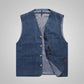 Spring and Autumn Vest Men's Thin Cotton Denim Vest Large Size Sleeveless Waistcoat Father's Day Gift