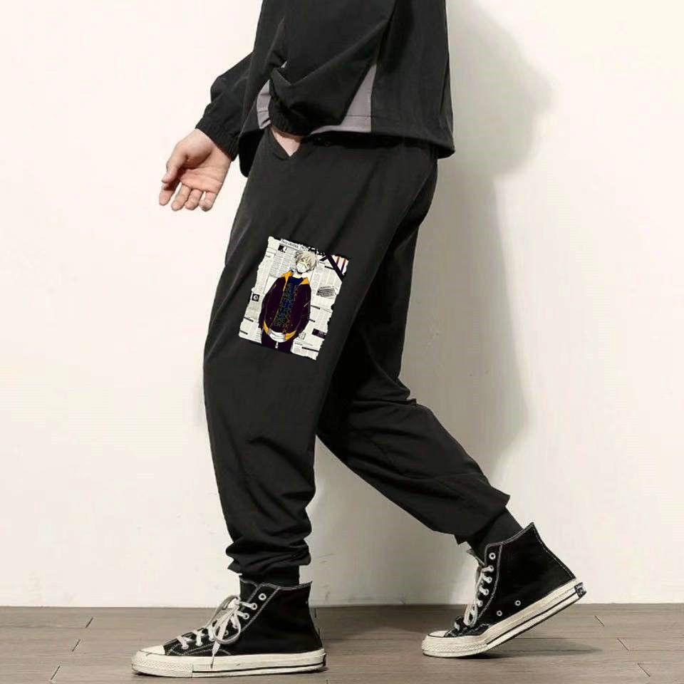 Plus Fat Plus Size Casual Pants Men's Summer Thin Section Fat Loose Trend Large Size Black Sports Harem Pants