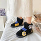 Color-blocking Snow Boots Women's Autumn and Winter Plus Velvet Cotton Shoes Thick-soled Waterproof Non-slip Short Boots