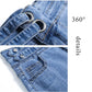 WTEMPO Ring Button High Waist Washed Denim Summer Women Denim Shorts Jeans Casual Shorts