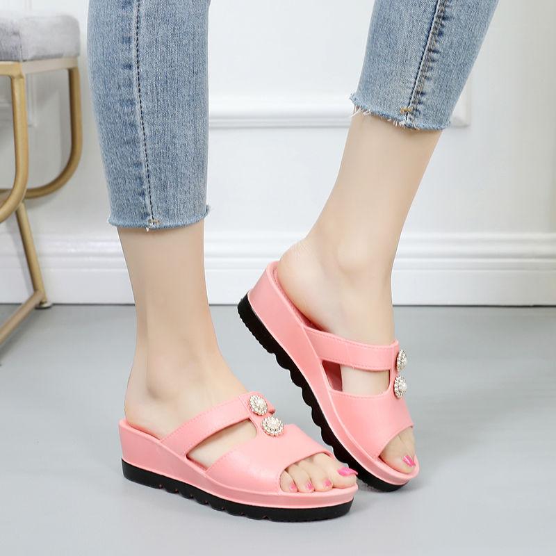 Heighten Slippers Women Wear Thick-soled Wedges Platform Shoes Summer Fashion Non-slip Sandals Slippers